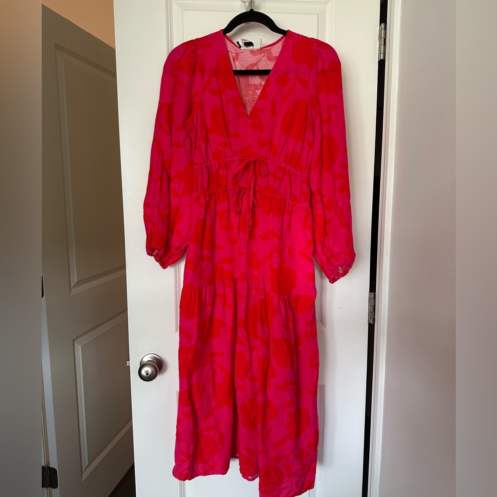 XS, S, M - Kate spade x target women’s classic rose linen Maxi Dress - Picture 7 of 13